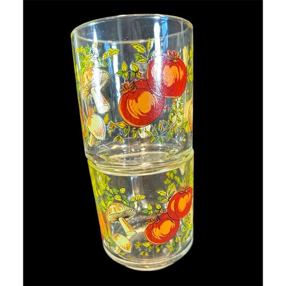 Vintage Arcoroc Spice of Life Glass Mugs, Set of 2, Mushrooms Retro Kitchen - Picture 4 of 12